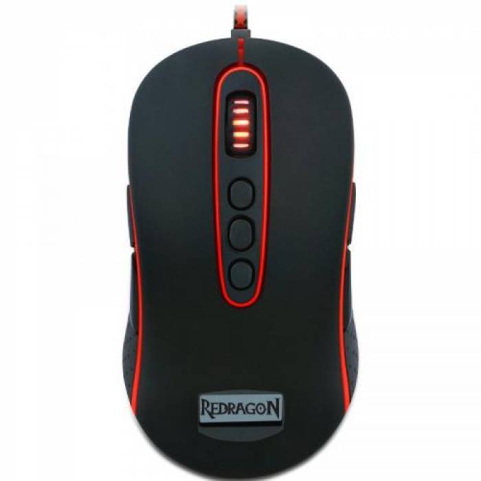 Mouse Optic Redragon Mars, RGB LED, USB, Black-Red