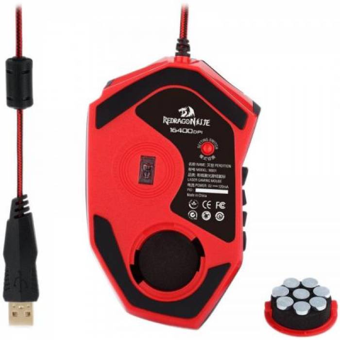 Mouse Optic Redragon Perdition2, RGB LED, USB, Black-Red
