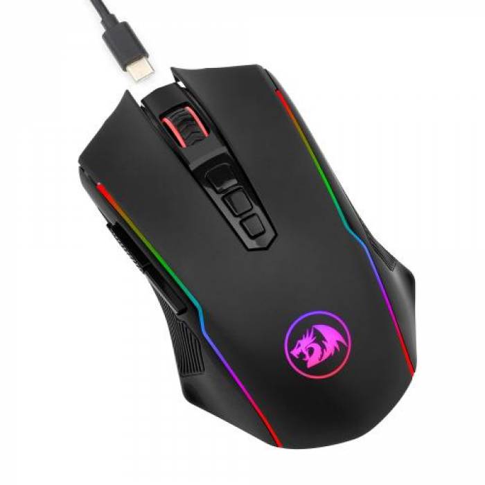 Mouse Optic Redragon Ranger Lite, USB/USB Wireless, Black