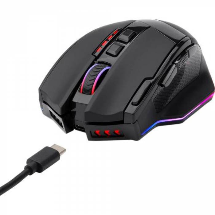 Mouse Optic Redragon Sniper Pro, RGB LED, USB Wireless, Black