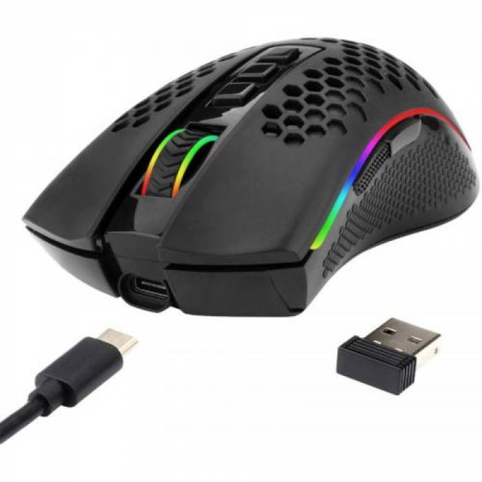 Mouse Optic Redragon Storm Pro RGB, USB Wireless, Black