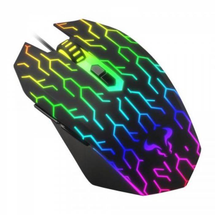 Mouse optic Riotoro Uruz Z5, RGB LED, USB, Black