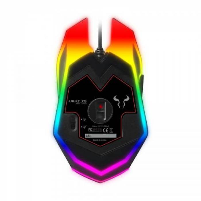 Mouse optic Riotoro Uruz Z5, RGB LED, USB, Black