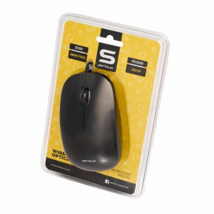 Mouse Optic Serioux Noblesse 9800M, USB, Black