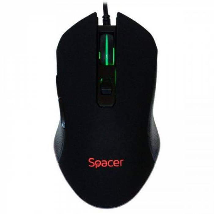 Mouse Optic Spacer SP-GM-01, RGB LED, USB, Black