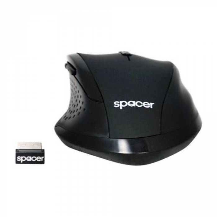 Mouse Optic SPACER SPMO-291, USB Wireless, Black