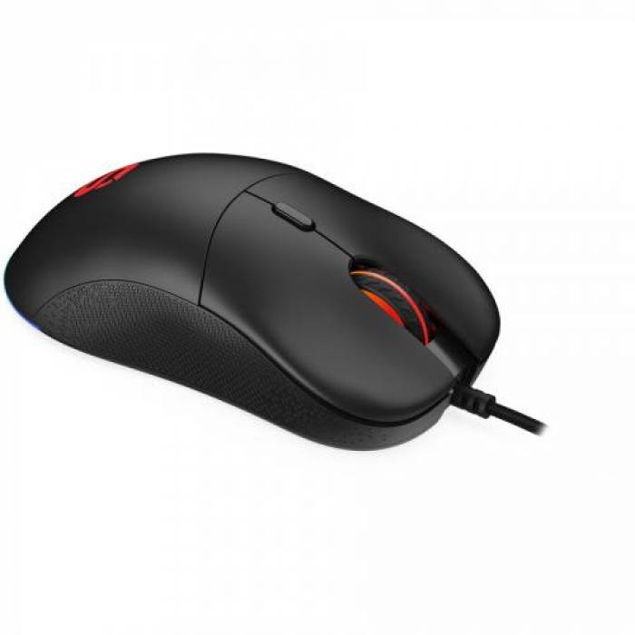 Mouse Optic SPC Gear GEM Plus RGB, USB, Black