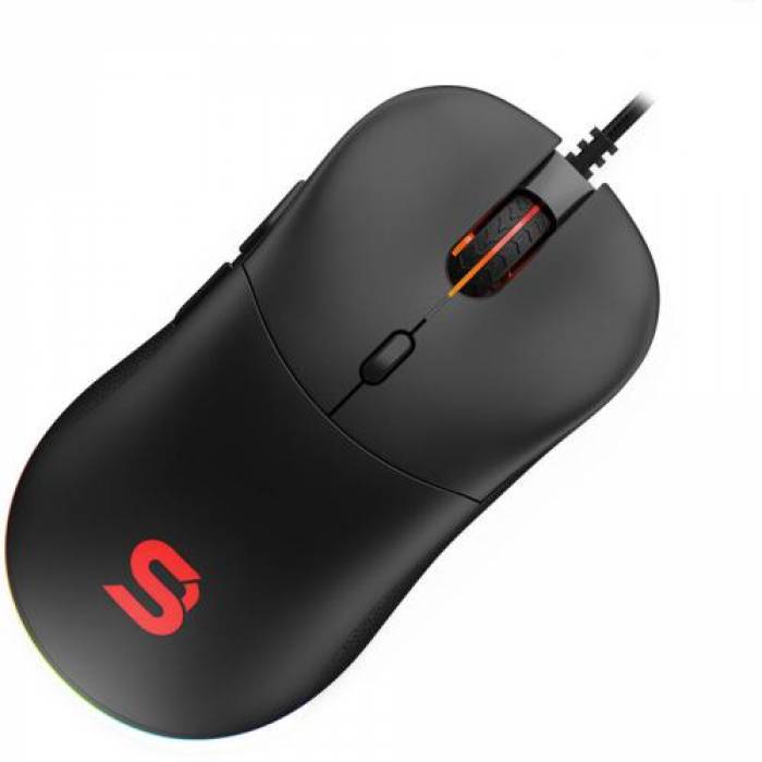 Mouse Optic SPC Gear GEM Plus RGB, USB, Black