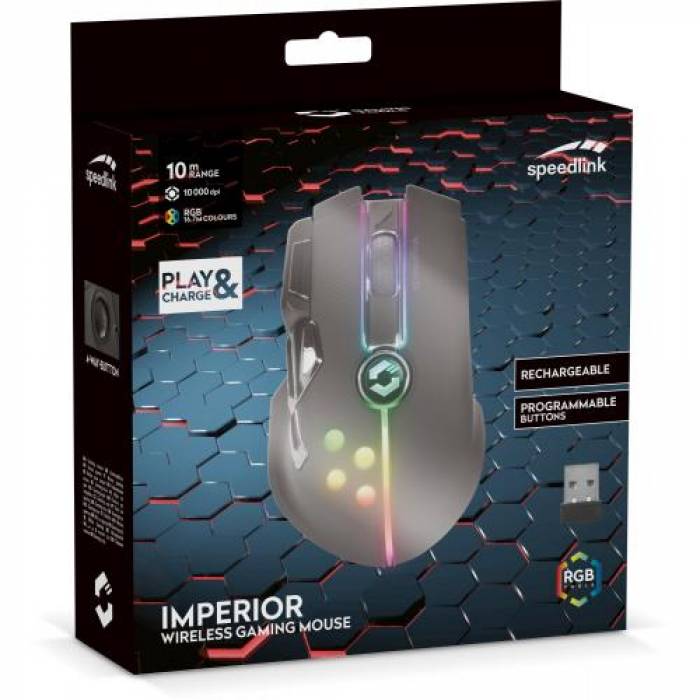 Mouse Optic Speedlink Imperior, USB Wireless, Black