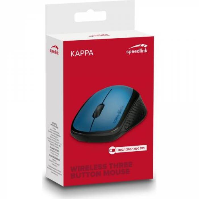 Mouse Optic Speedlink Kappa, USB Wireless, Black-Blue