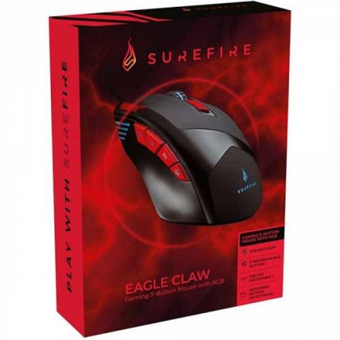 Mouse Optic SureFire by Verbatim Eagle Claw, USB, Black