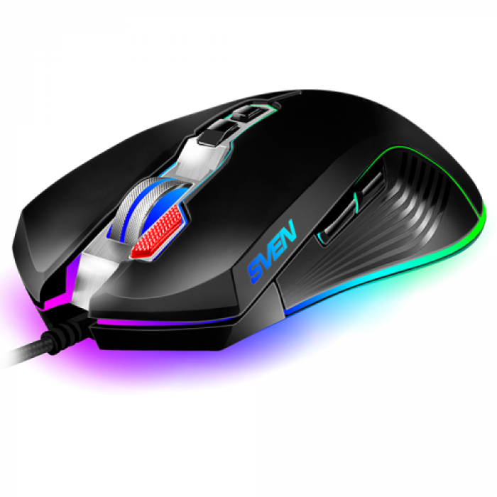 Mouse Optic SVEN RX-G850 RGB, USB, Black