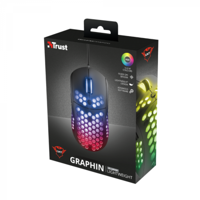 Mouse Optic Trust GTX 960 Graphin Light, USB, Black