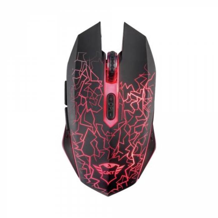 Mouse Optic Trust GXT 107 Izza, RGB LED, USB Wireless, Black