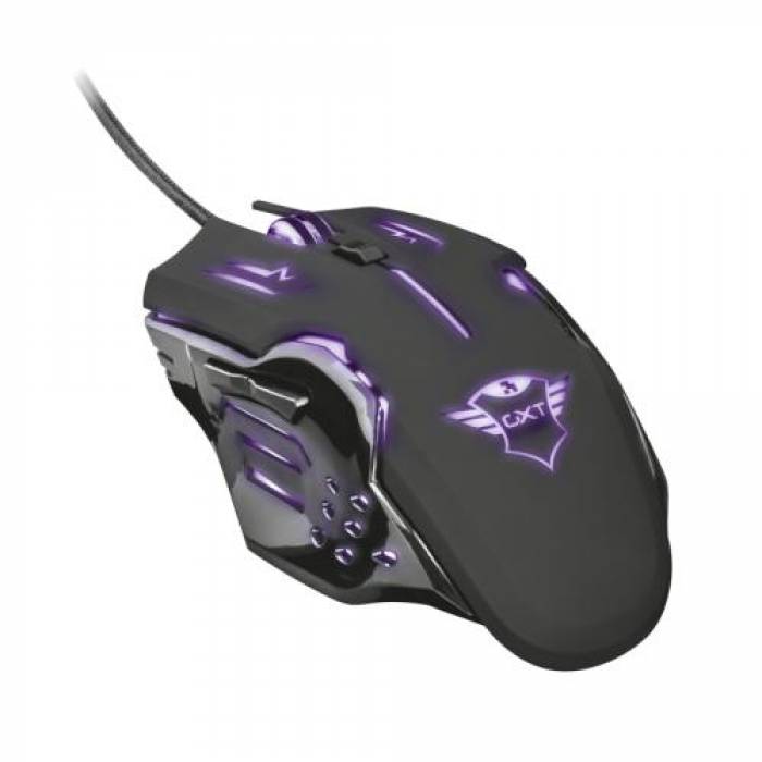 Mouse optic Trust GXT 108 Rava, RGB LED, USB, Black