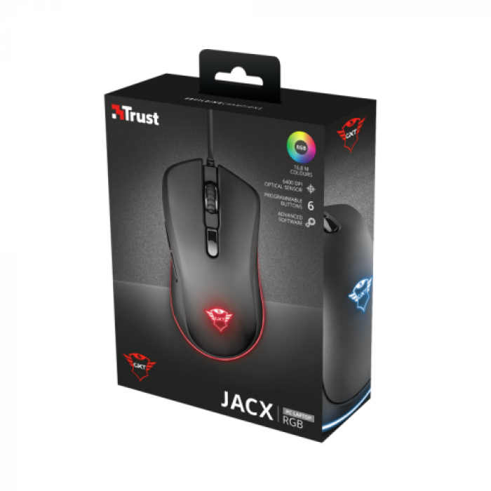 Mouse Optic Trust GXT 930, LED RGB, USB, Black