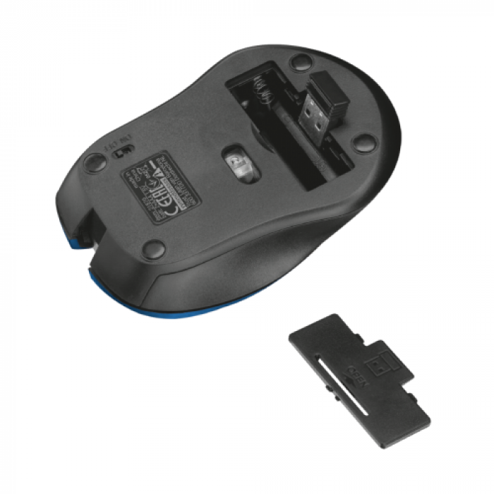 Mouse Optic Trust Mydo Silent Click Wi, USB Wireless, Blue