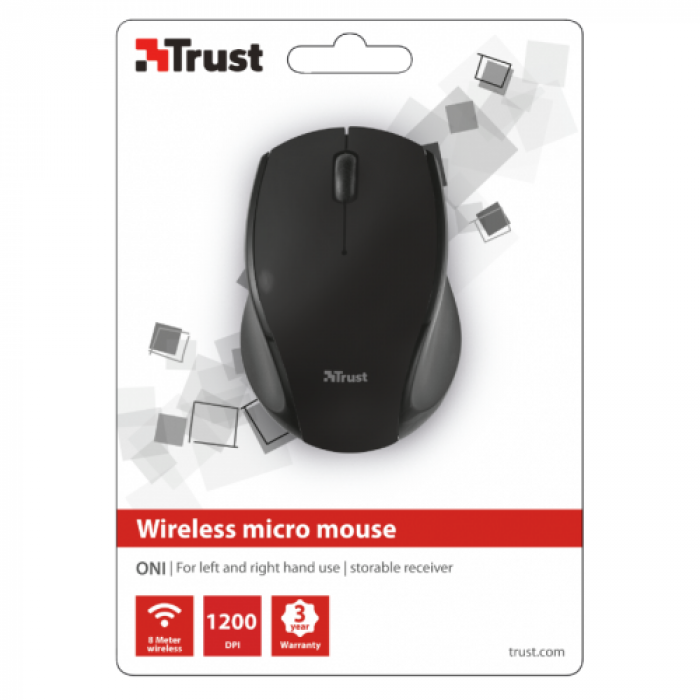 Mouse Optic Trust Oni Micro, USB Wireless, Black