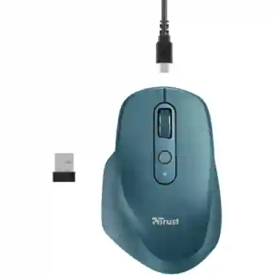 Mouse Optic Trust Ozaa Rechargeable, USB Wireless, Blue