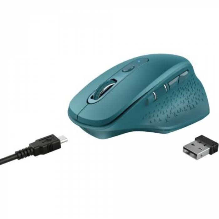 Mouse Optic Trust Ozaa Rechargeable, USB Wireless, Blue