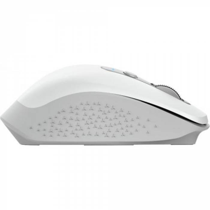 Mouse Optic Trust Ozaa Rechargeable, USB Wireless, White