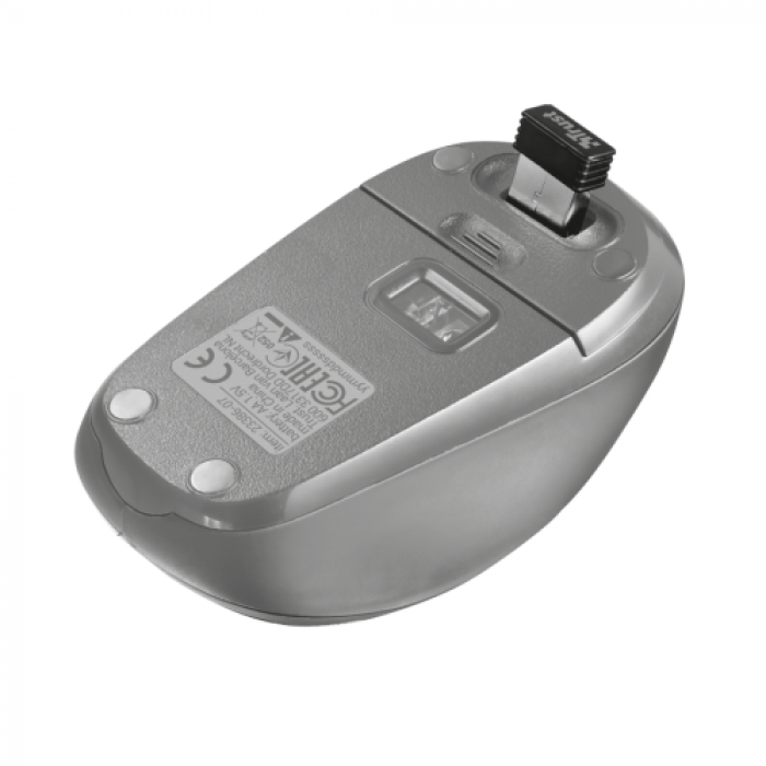 Mouse Optic Trust YVI, USB Wireless, Silver