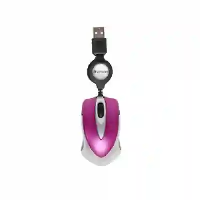 Mouse Optic Verbatim 49021, USB, Pink-Grey