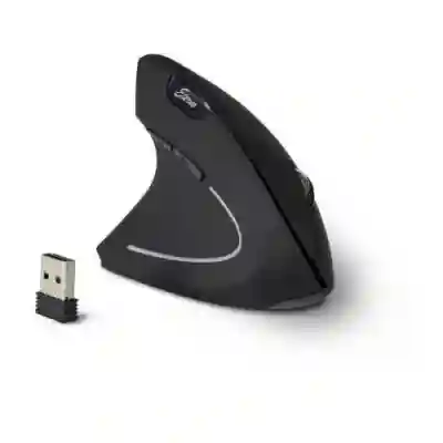 Mouse Optic Vertical Inter-Tech Eterno KM-206L, USB Wireless, Black