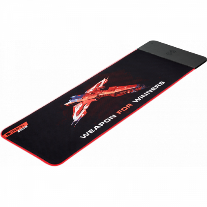 Mouse Pad Canyon CND-CMPW7 RGB, Black-Red