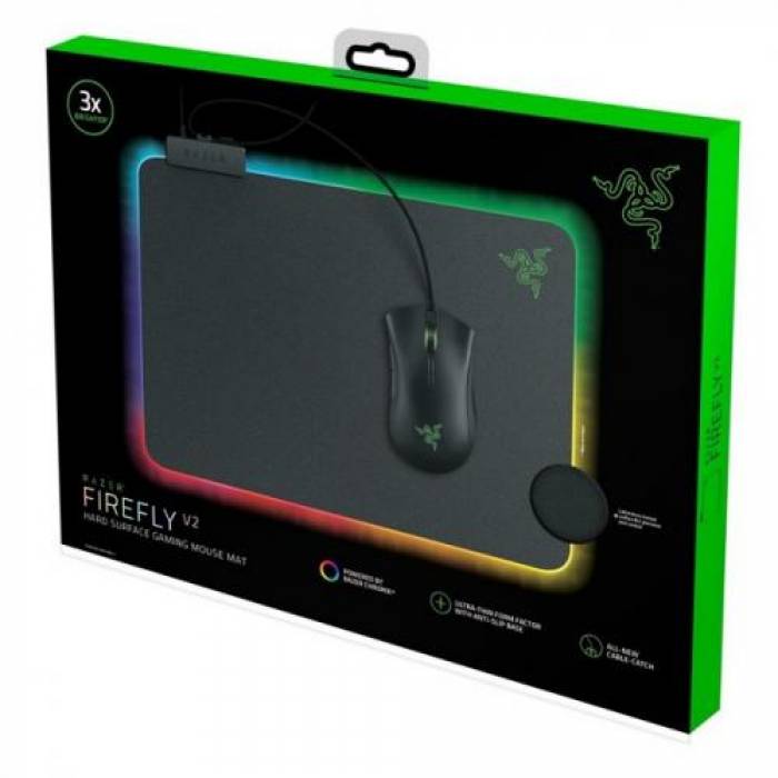 Mouse Pad Razer Firefly V2 Chroma customizable lighting RGB, Black
