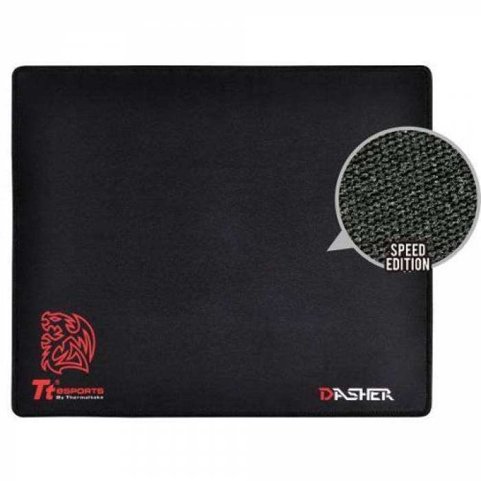 Mouse Pad Thermaltake Dasher 2016 Black Gaming, Black-Red