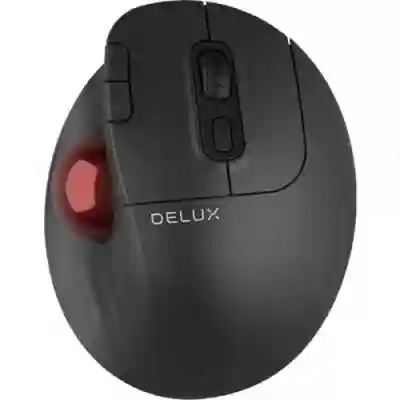 Mouse Trackball Delux MT1DB, USB Wireless/Bluetooth, Black