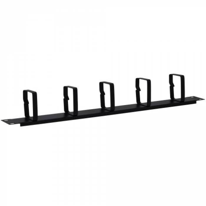 Organizator cabluri Spacer SPCM-1U-BK, 19inch, Black