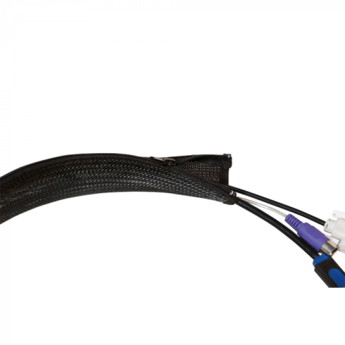 Organizator flexibil cabluri Logilink, 1m, Black