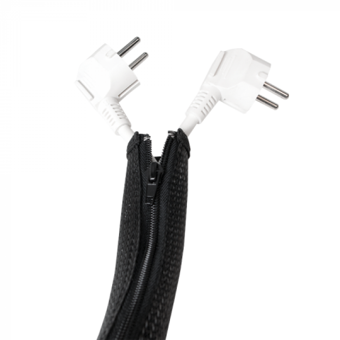 Organizator flexibil cabluri Logilink, 1m, Black