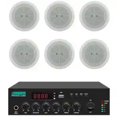 Pachet Sonorizare Amplificator cu mixer DSPPA MP60B + 6x Boxe de tavan DSPPA DSP802