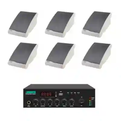 Pachet Sonorizare Amplificator cu mixer DSPPA MP60UB + 6x Boxe de perete DSPPA DSP106II