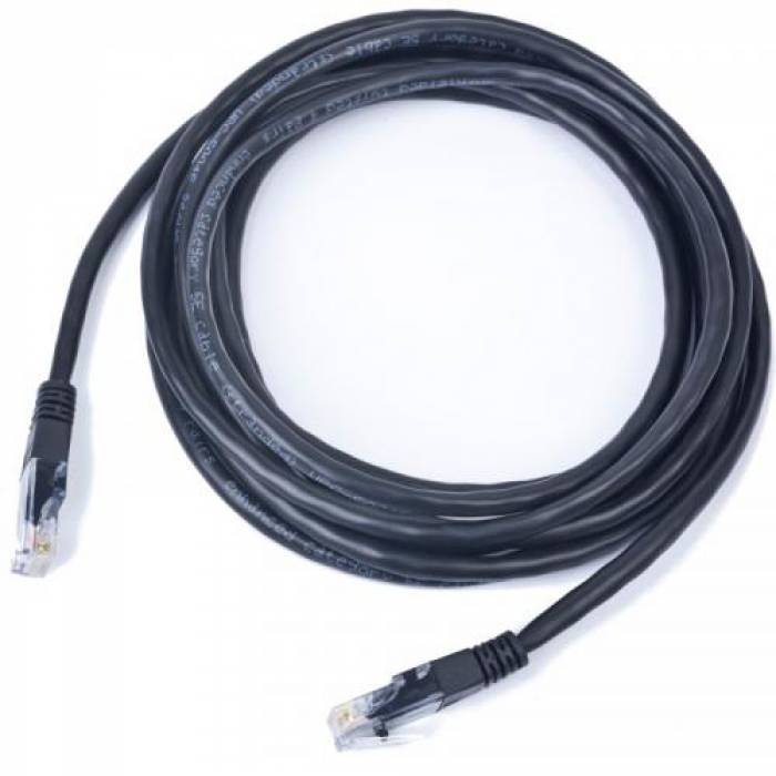 Patch cord Gembird PP12-5M/BK UTP, cat. 5E, 5m, Black