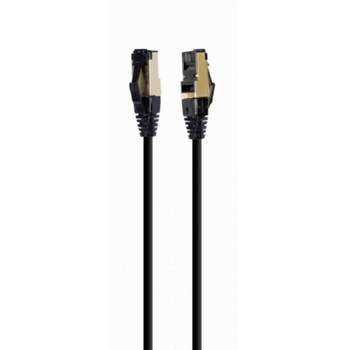 Patch Cord Gembird PP8-LSZHCU-BK-0.5M, S/FTP, Cat.8, 0.5m, Black