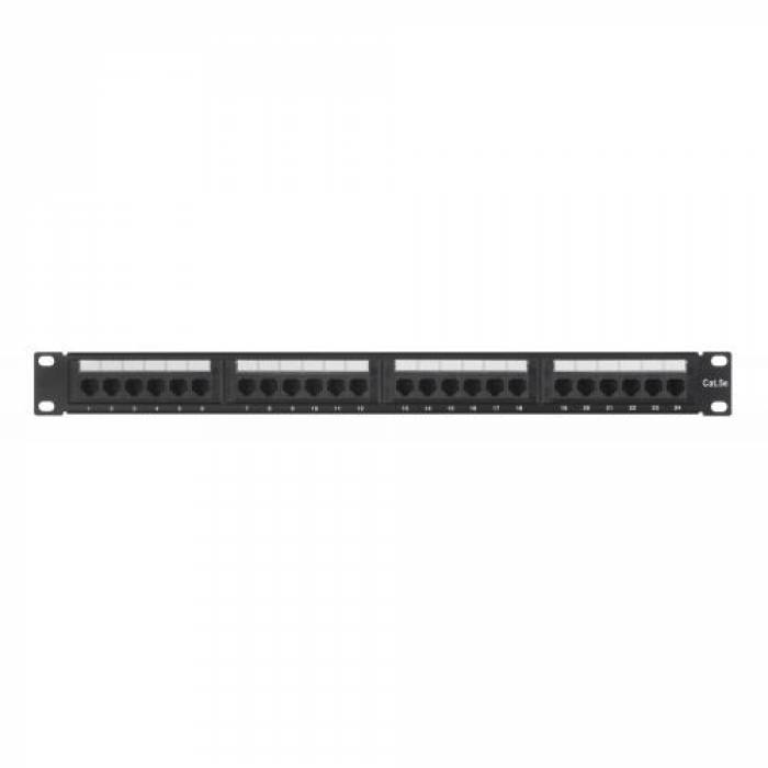 Patch Panel Extralink EX.9809, 19inch, 24 porturi, Black