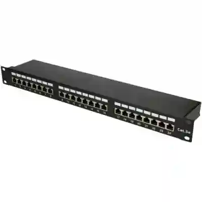 Patch Panel Extralink EX.9823, 19inch, 24 porturi, Black