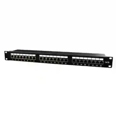 Patch Panel Gembird NPP-C524-002, 19inch, 24 port, Black