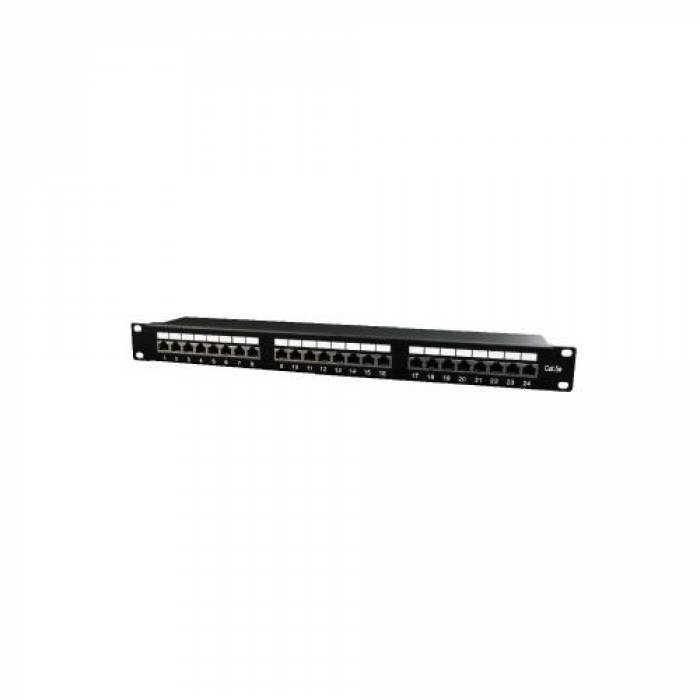 Patch Panel Gembird NPP-C524-002, 19inch, 24 port, Black