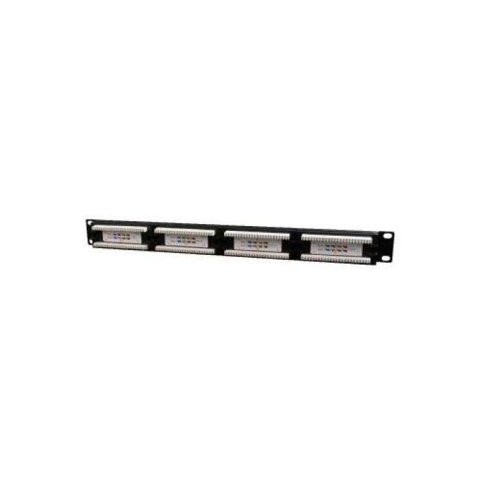 Patch Panel Gembird NPP-C524CM-001, 19inch, 24 port, Black