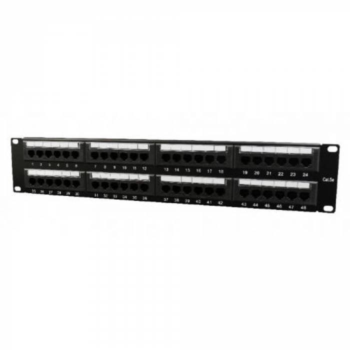 Patch Panel Gembird NPP-C548CM-001, 19inch, 48 port, Black