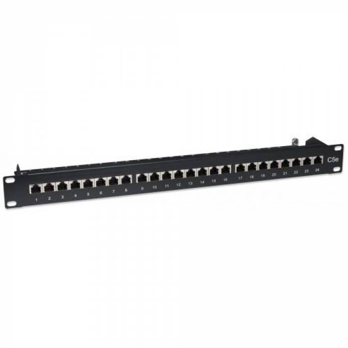 Patch Panel Intellinet 513487, 19 inch, 24 porturi, Black