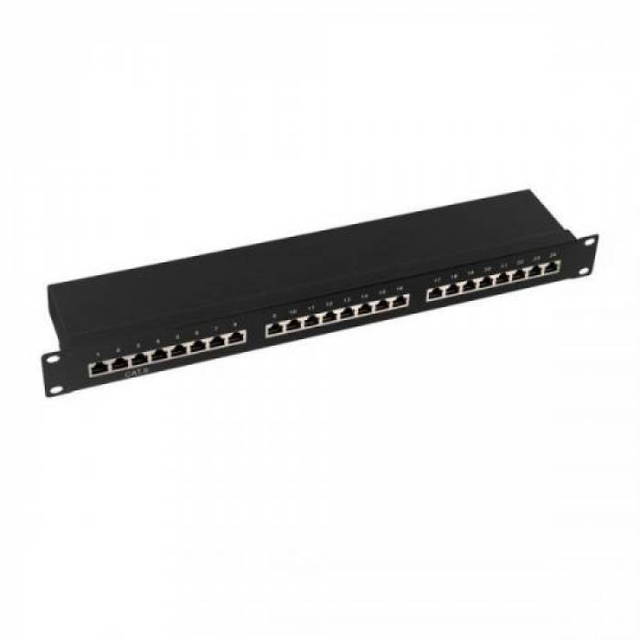 Patch Panel Logilink NP0055, 19inch, 24x porturi, Black