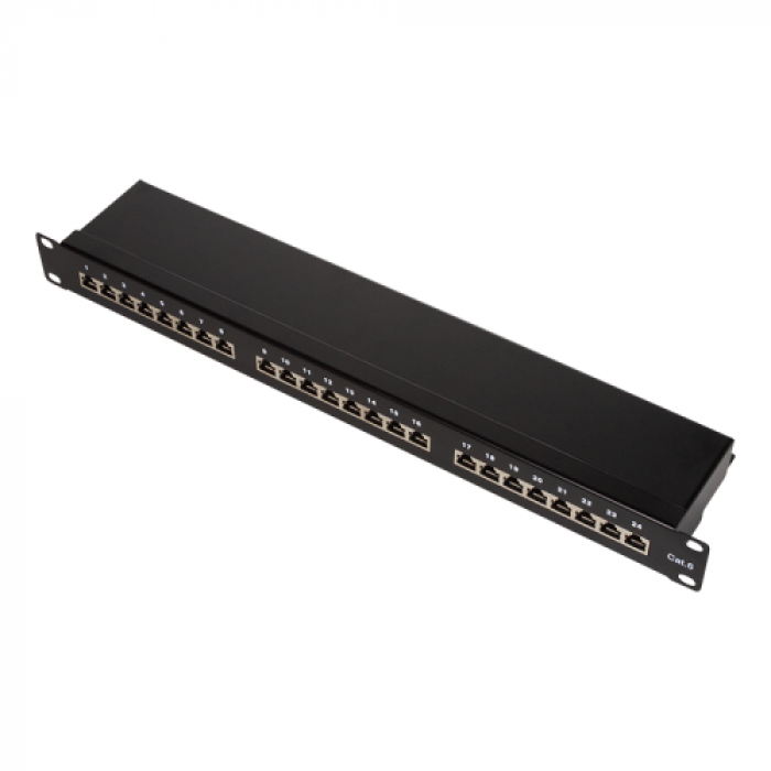 Patch Panel Logilink NP0055, 19inch, 24x porturi, Black