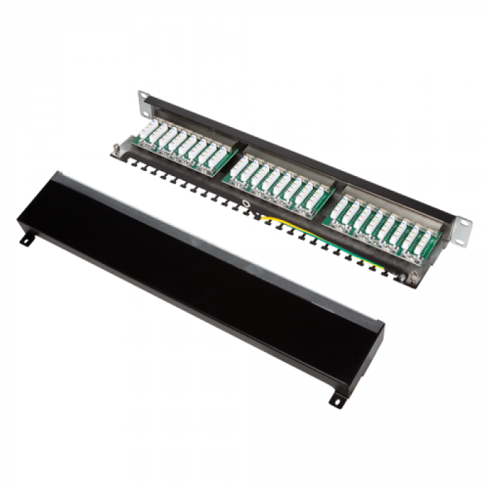 Patch Panel Logilink NP0055, 19inch, 24x porturi, Black