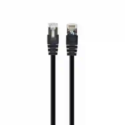 Patchcord Gembird PP6A-LSZHCU-BK-0.25M, S/FTP, Cat6a, 0.25m, Black